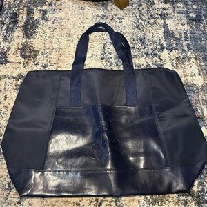 Disney Careers Mickey Mouse Navy Blue Leather Tote Bag